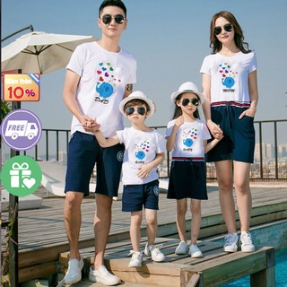Set đôi mẹ và bé trai bé gái áo gia đình 3 4 5 người áo đồng phục gia đình áo đôi mẹ và bé gái -gd25