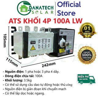 Bộ chuyển nguồn tự động ats khối 4p 100a, 160a, 250a, 400a lw chuyển điện lưới và máy phát điện