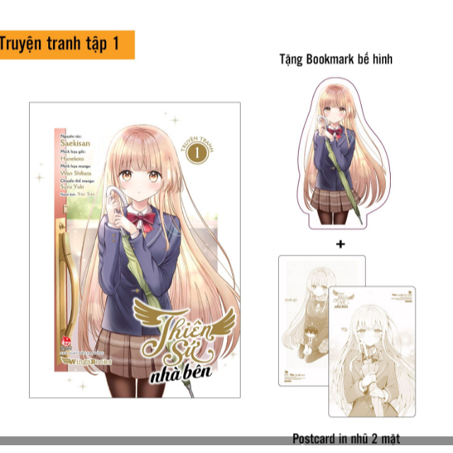 Sách - THIÊN SỨ NHÀ BÊN (MANGA) - TẬP 1 (TẶNG KÈM 01 BOOKMARK BẾ HÌNH + 01 POSTCARD IN NHŨ 2 MẶT)