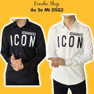 Áo Sơ Mi DSQ2 Dài Tay In Chữ ICON Cực Nét - Áo Sơ Mi Nam Nữ DSQUARED2 Chất Cotton Cao Cấp 23029