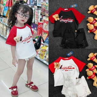 set quần jean+áo thun rộng +gấu cho bé gái a24-10