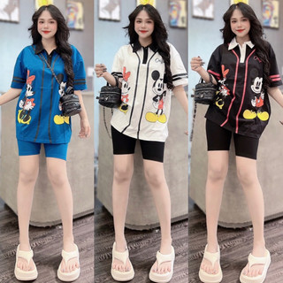 Đỗ phương thảo bigsize set thun ngố mickey cổ sơ mi
