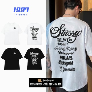 Áo nam stussy 2 chiều mềm mại áo thun cotton chữ stussy stussy hongkong tee stussy stu005
