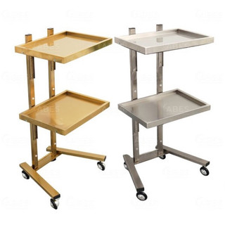 Xe Đẩy 2 TẦNG, xe tiêm vàng mặt inox được mạ phủ chất liệu crom sang trọng