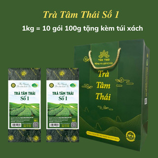 Trà Thái Nguyên 2 túi 500g(10 gói 100g) kèm túi xách Trà Tâm Thái Số 1 Chè Nõn Tân Cương Thái Nguyên