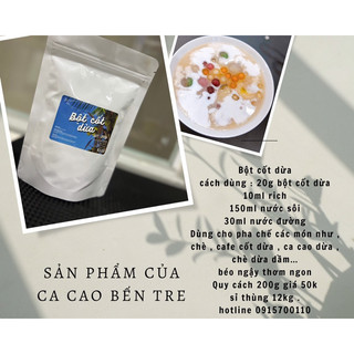 Bột cốt dừa nguyên chất. Pha chế cốt dừa dùng trong kênh cà phê