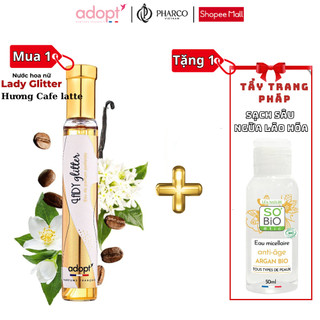 Nước hoa nữ mùi cafe latte ADOPT Lady Gliter ánh nhũ EDP 30ML lưu hương lâu bắt sáng thơm vani ngọt ngào gợi cảm