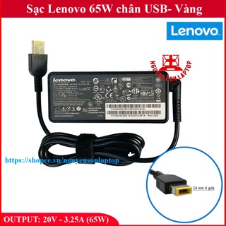 [XẢ KHO] Sạc laptop lenovo 20V - 3.25A - 65W chân USB (chân vuông) - bảo hành 12 tháng