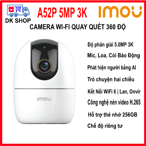 Camera Wifi Imou Ranger 2 A52P 5MP | A32EP 3MP | A42P 4.0MP | A22EP 2.0MP | C22SP 2MP - Trong Nhà - Xoay 360 Độ