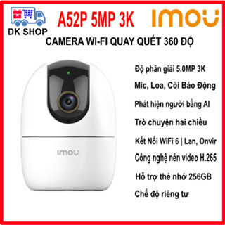 Camera Wifi Imou Ranger 2 A52P 5MP | A32EP 3MP | A42P 4.0MP | A22EP 2.0MP | C22SP 2MP - Trong Nhà - Xoay 360 Độ