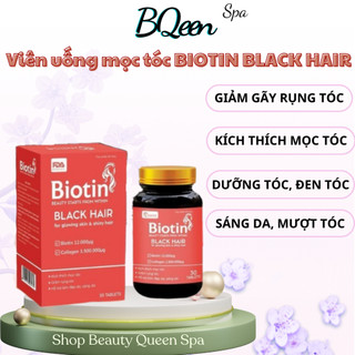Viên uống Biotin Black Hair, viên uống kích thích mọc tóc, hỗ trợ giảm gãy rụng, biotin mọc tóc, chống rụng tóc, mượt tó