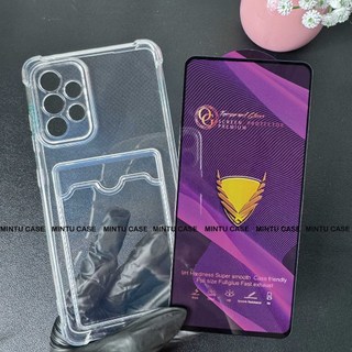 Ốp ví đựng thẻ và cường lực Samsung Galaxy A52 5G / A52s 5G  - Loại trong suốt chống sốc TSCS