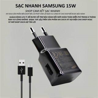 Bộ sạc nhanh Samsung 15w dành cho S8, S9, S10, Note 8, Note 9, J5, J7 A50 Cáp sạc nhanh Samsung Type C, Micro