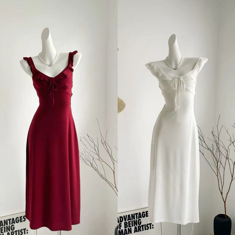 Váy Dáng Dài Ôm Body ,Hở Lưng ,Kiểu Bacsic Dễ Mặc Sang Xịn