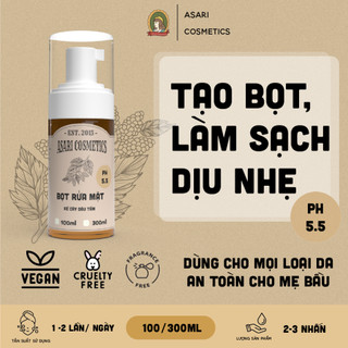 [100-300ml] Bọt rửa mặt dịu nhẹ cho mọi loại da handmade Asari Cosmetics