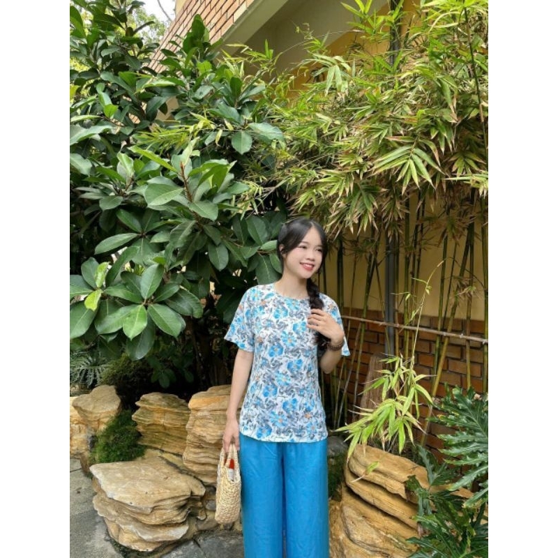 bộ bà ba bông ngắn tay thời trang ,set thời trang nữ truyền thống