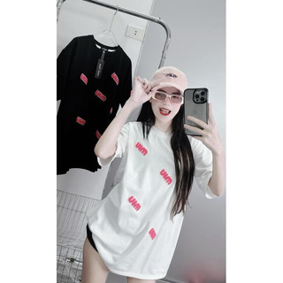  Áo phông nữ nam chất Cotton Khô 3158 form rộng giấu quần -Áo MIU in nổi
