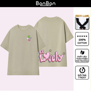 Áo thun unisex, áo phông form rộng 100% cotton, co giãn 2 chiều, cổ bo tròn, hình in Pet có thể giặt máy BonBon - AH2544