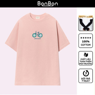 Áo thun unisex, áo phông form rộng 100% cotton, co giãn 2 chiều, cổ bo tròn, hình in Pet có thể giặt máy BonBon - AH2545