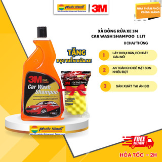 [ Tặng Tinh dầu thơm xe] Xà Bông Rửa Xe Đậm Đặc 3M Car Wash Shampoo 1L