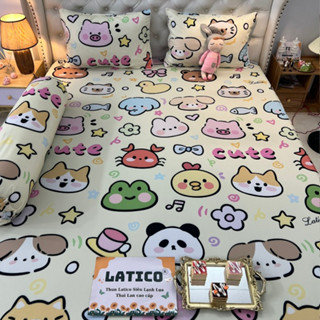 Mẫu Thú cưng. Bộ ga giường thun Latico siêu lạnh Lụa (áo gối ôm khoá kéo)