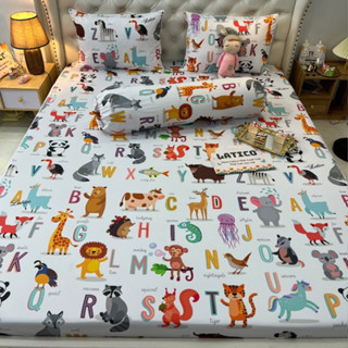 Mẫu Hoạt hình. Bộ ga giường thun Latico siêu lạnh Lụa (áo gối ôm khoá kéo)