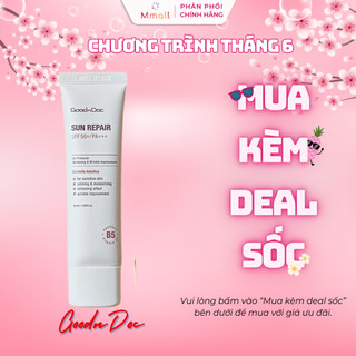 Kem chống nắng nâng tông da mặt GoodnDoc Sun Repair SPF50+ Hàn Quốc Chiết xuất Rau má Tràm Trà Vitamin B5 cho da dầu mụn