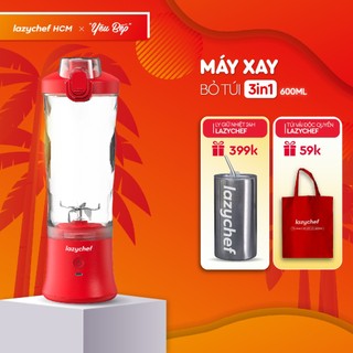 Máy Xay Tích Điện Đa Năng 3IN1 Lazychef - Máy Xay Sinh Tố Cầm Tay 3IN1 - Dung Tích 600ml