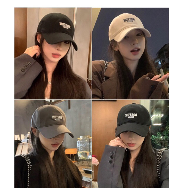 Mũ lưỡi trai bóng chày Boston nam nữ kiểu dáng basic dễ phối đồ phong cách