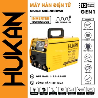 Máy hàn điện tử mig HUKAN MIG-NBC250 hàn que 2.0mm - 4.0mm, Dòng hàn 20-120a