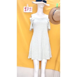 Đầm thun gân viền sơmi bèo . s871