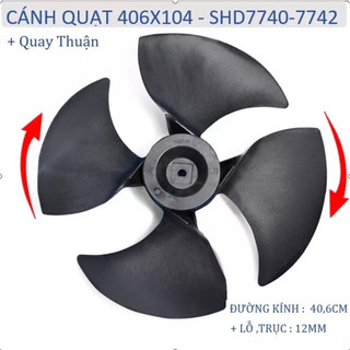 Cánh quạt hơi nước sunhouse shd7740, shd7742, trục 12mm quay thuận chiều