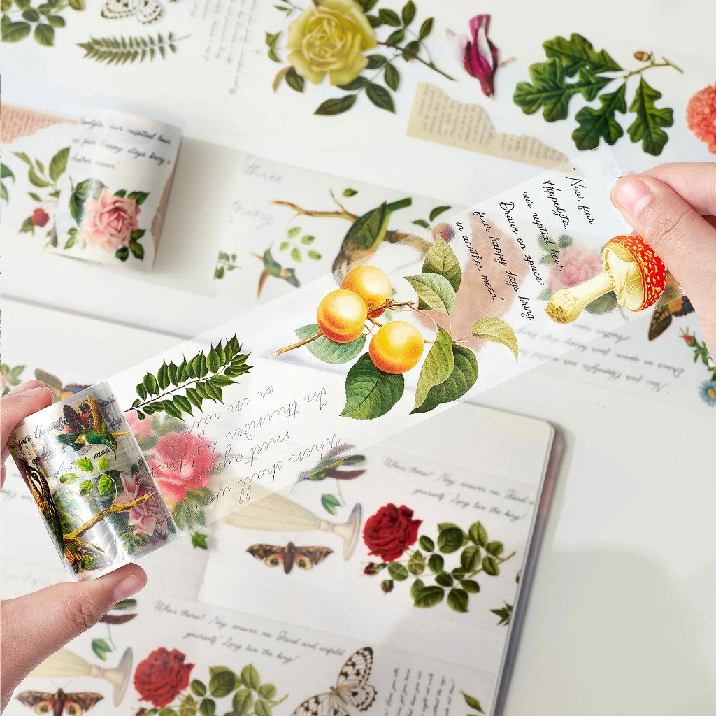 Washi tape hoa hồng vintage Romeo Roses chu kì 100cm The washi tape shop