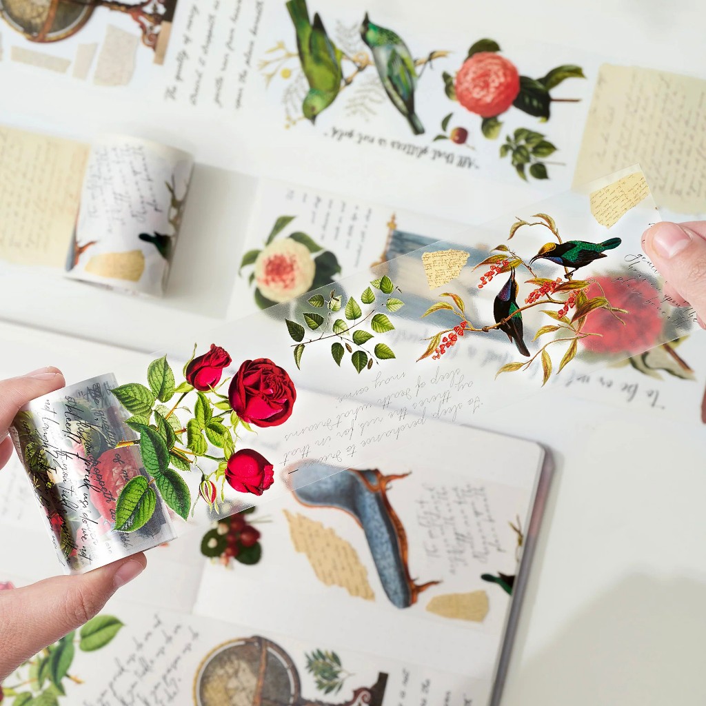 Washi tape hoa hồng Macbeth chiết chu kì 100cm The washi tape shop