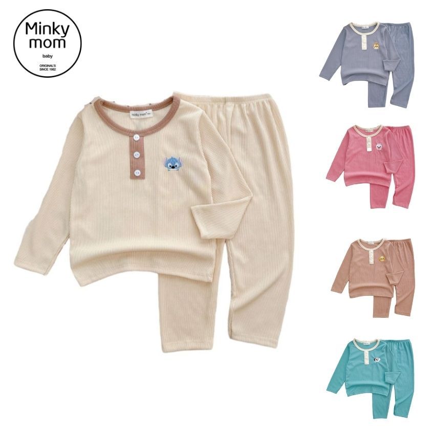 Bộ dài tay thun gân tăm lạnh Minky Mom cho bé 7-28 kg TD-TR14