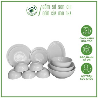 Bộ chén tô dĩa trắng lẻ món- bộ bàn ăn