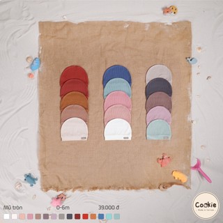 Mũ cho bé sơ sinh cookie, mũ tròn sơ sinh size từ 0 đến 6 tháng