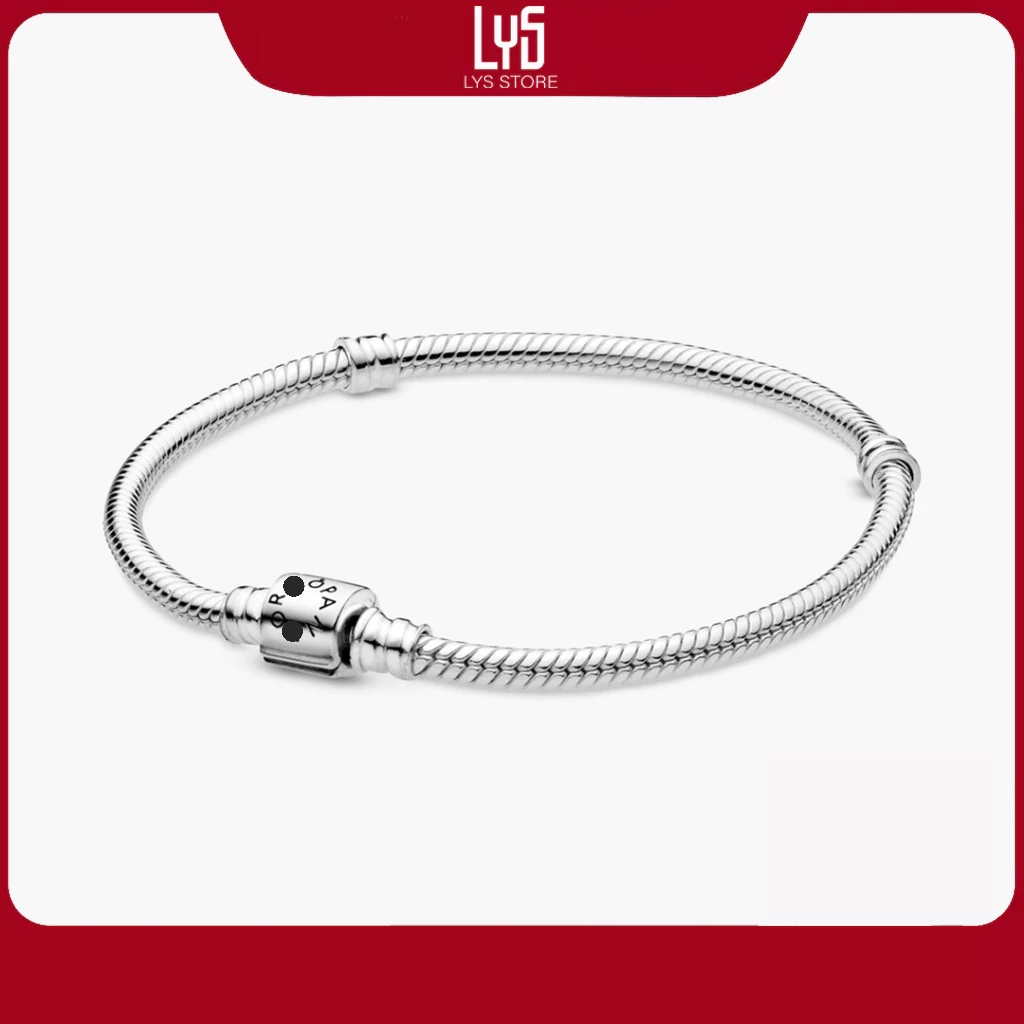 Vòng tay Lys Bạc Barrel Clasp Snake Chain 5034