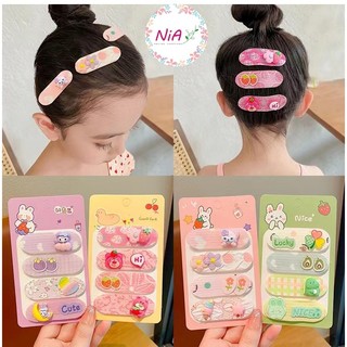  Set 4 miếng dán tóc mái và giữ tóc sau gáy họa tiết hoạt hình dễ thương cho bé gái PK155 
