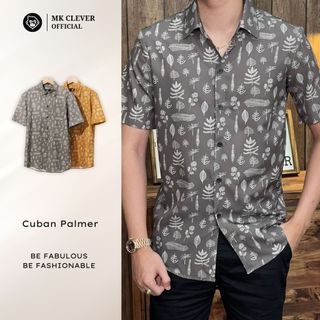 Áo Sơ Mi Cuban nam Palmer Ngắn Tay MK CLEVER Chất liệu lụa mềm mịn, thoáng mát, chống nhăn, form rộng hằng ngày