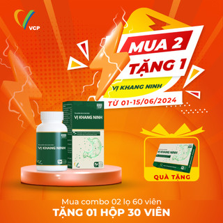 2 hộp viên uống dạ dày vị khang ninh 60 viên tặng 1 hộp 30 viên- dùng cho người viêm loét dạ dày, tá trà