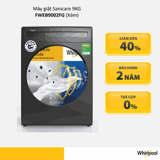 Máy giặt whirlpool cửa trước sanicare 9kg fweb9002 2 màu xám trắng - bảo hành 2 năm