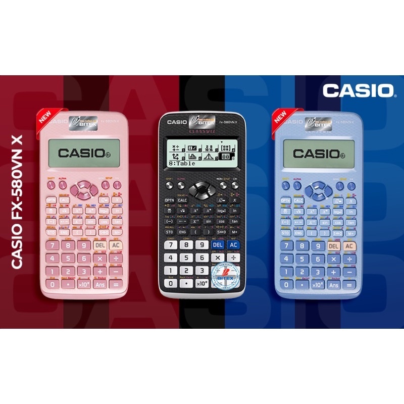 [Bitex] Máy tính Casio Fx-580VNX màu đen/ xanh/ hồng dành cho học sinh, sinh viên