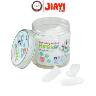 Gạc răng miệng khô Mipbi đựng trong hộp nhựa cho bé an toàn, tiện lợi, hợp vệ sinh (Hộp 30 gạc)