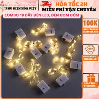 [GIÁ SIÊU RẺ] Combo 10 dây đèn led, dây đèn đom đóm 1m (có sẵn pin).Dùng để trang trí nhà cửa, hoa handmade...