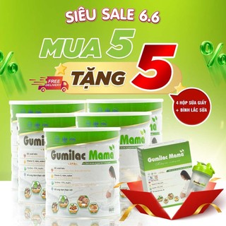 Sữa hạt dành cho mẹ bầu gumilac mama sp05 - mua 5 lon 650g tặng 04 hộp sữa giấy + 01 bình lắc sữa