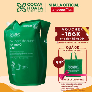 Dầu Gội Xả 2in1 Hà Thủ Ô Cỏ Cây Hoa Lá - Giảm rụng tóc, Hỗ trợ mọc tóc, Dưỡng tóc đen mượt - Túi Refill 2000ml