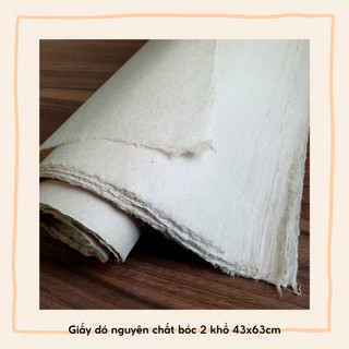Giấy dó nguyên chất bóc 2 khổ 43x63cm - Giấy dó thủ công truyền thống Việt Nam