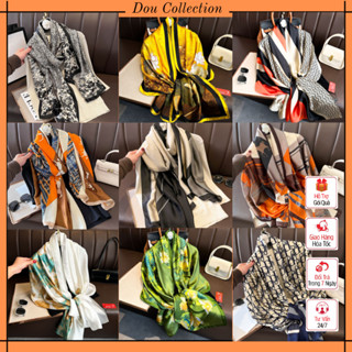 Khăn choàng cổ lụa silk nữ đẹp mềm mịn, Khăn quàng cổ phối nhiều họa tiết nhiều màu thanh lịch - 80x190cm - Mã KS01