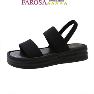 Dép sandal nữ quai ngang FAROSA - H35 giày đế bằng chất da lụa êm chân